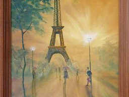 Am Eifelturm  Oelbild